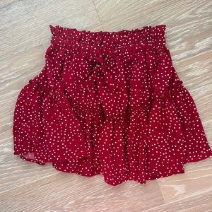 Shein red polka dot skirt